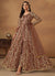 Light Brown Cording Embroidery Slit Style Anarkali Pant Suit