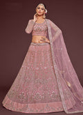 Light Pink Resham Thread Embroidery Lehenga Choli And Dupatta