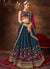 Royal Blue Multi Embroidery Wedding Lehenga Choli And Dupatta