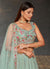 Teal Blue Sequence Embroidery Lehenga Choli And Dupatta