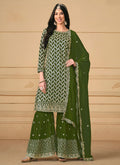 Light Green Sequence Embroidery Traditional Gharara Suit