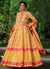 Yellow Sequence Embroidery Digital Printed Anarkali Suit
