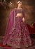 Rani Pink Sequence Embroidery Wedding Lehenga Choli And Dupatta