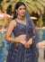 Dark Blue Sequence Embroidery Lehenga Choli And Dupatta