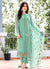 Turquoise Floral Embroidered Pakistani Suit