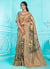 Olive Green Floral Digital Printed Organza Silk Saree