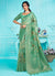 Green Floral Digital Printed Organza Silk Saree