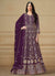 Deep Purple Sequence Embroidery Georgette Anarkali Suit