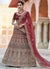 Maroon Zari And Zarkan Embroidered Lehenga Choli And Dupatta