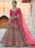 Fuscia Pink Zari And Zarkan Embroidered Lehenga Choli And Dupatta