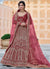 Tangerine Red Zari And Zarkan Embroidered Lehenga Choli And Dupatta