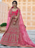 Fuscia Pink Zari And Zarkan Embroidered Lehenga Choli And Dupatta