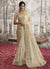 Off White Golden Sequence Embroidery Wedding Saree