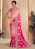 Pink Shaded Embroidery Wedding Saree
