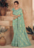 Sea Green Golden Embroidery Wedding Saree