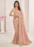 Pink Ivory Embroidery Wedding Saree