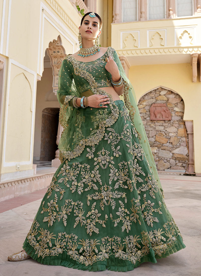 Partywear Indian Bridesmaid Green Silk Blend Gown Ethnic Beautiful Collar  Dress | eBay