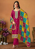 Magenta Multi Embroidery Traditional Pant Suit