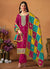 Magenta Multi Embroidery Traditional Pant Suit