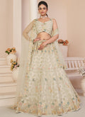 Ivory White Multi Sequence Embroidery Festive Lehenga Choli