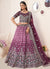 Wine Ombré Embroidery Wedding Lehenga Choli