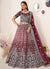 Maroon Ombré Embroidery Wedding Lehenga Choli