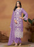 Lavender Thread And SequenceEmbroidery Pant Style Salwar Suit