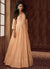 Peach Traditional Embroidery Anarkali Gown