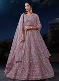 Lavender Multi Embroidery Designer Wedding Lehenga Choli