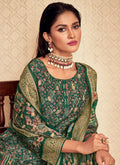 Green Printed Viscose Jacquard Salwar Kameez In USA UK