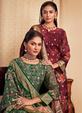 Green Printed Viscose Jacquard Salwar Kameez In USA Canada