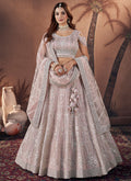 Blush Pink Multi Embroidery Wedding Lehenga Choli And Dupatta