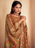 Ochre Yellow Printed Viscose Jacquard Salwar Kameez In USA UK Canada