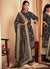 Charcoal Black Printed Viscose Jacquard Salwar Kameez