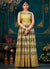 Mustard Yellow Printed Traditional Anarkali Gown