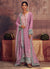 Purple And Grey Thread Embroidery Anarkali Palazzo Suit