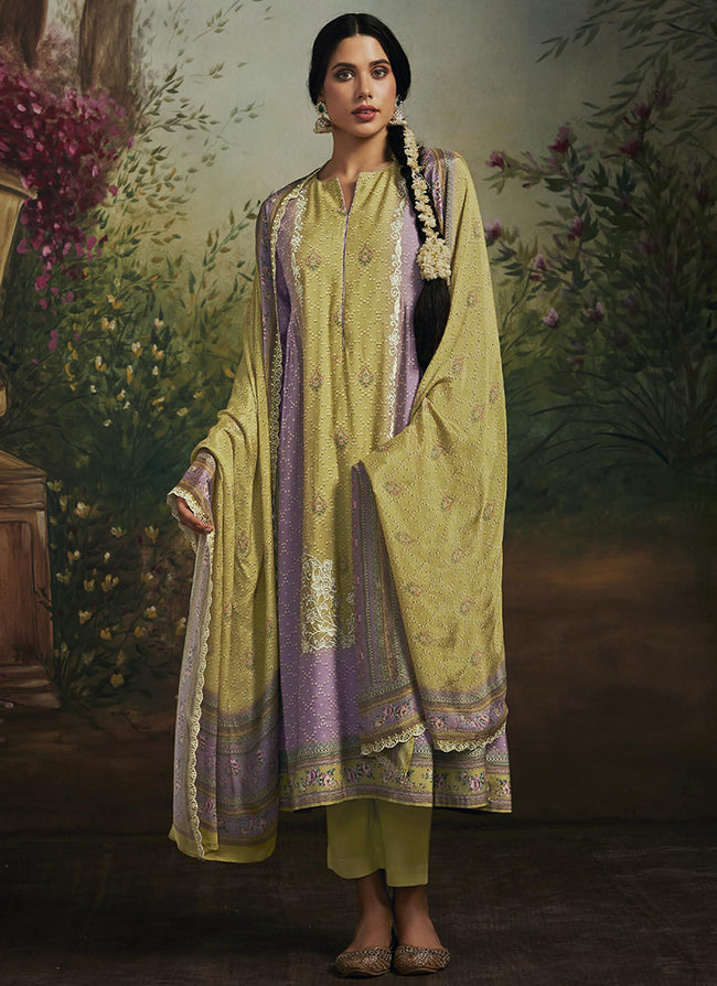 Lemon Yellow Chikankari Embroidery Salwar Kameez Suit