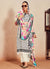 White And Pink Multicoloured Dori Work Embroidered Salwar Kameez Suit