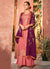 Peach And Purple Traditional Sequence Embroidery Palazzo Suit