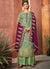 Green And Purple Traditional Sequence Embroidery Palazzo Suit