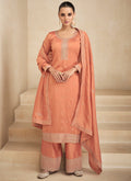 Pastel Orange Sequence Embroidery Pakistani Salwar Kameez