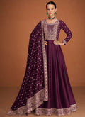 Purple Embroidery Traditional Anarkali Gown