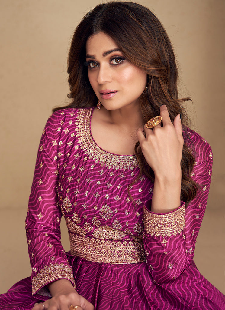 Purple Anarkali Gown In Usa Germany