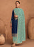 Blue Embroidery Silk Salwar Kameez