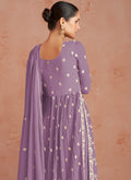 Buy Palazzo Suit - Purple Georgette Thread Embroidered Palazzo Suit In Canada