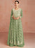 Green Georgette Thread Embroidered Palazzo Suit