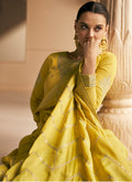 Yellow Silk Traditional Anarkali Suit In Usa Uk Canada