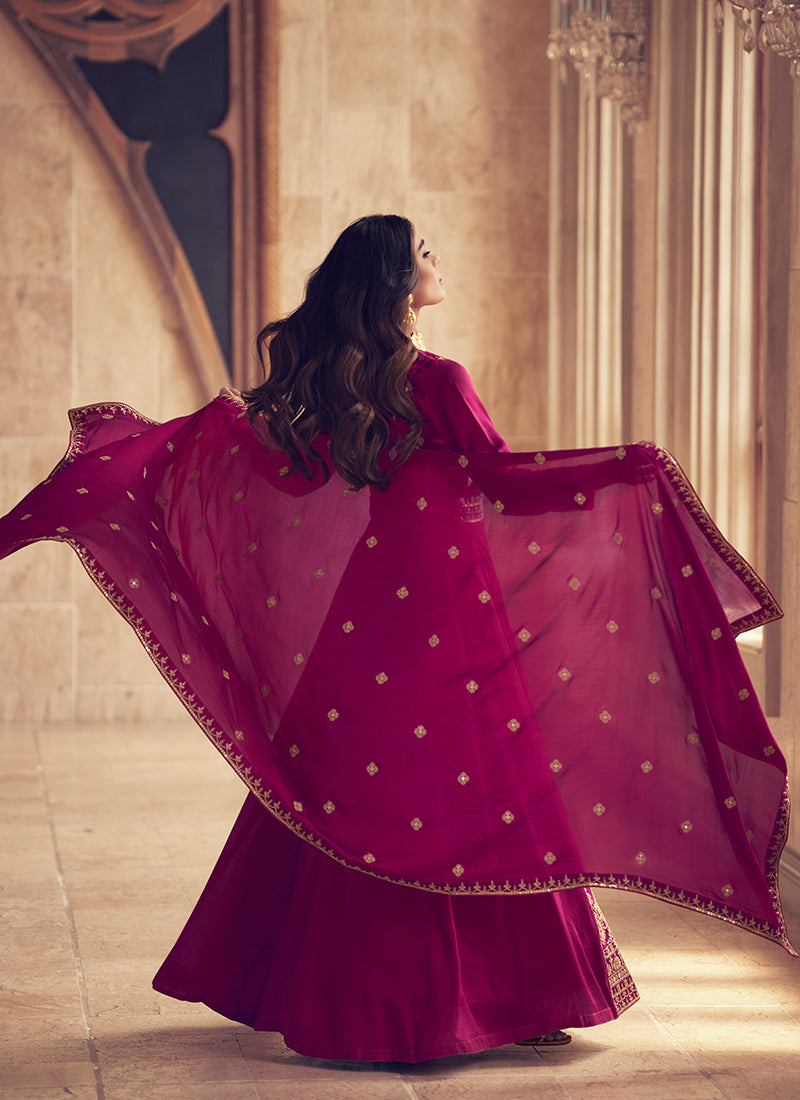 Magenta Pink Anarkali Suit In USA UK Canada