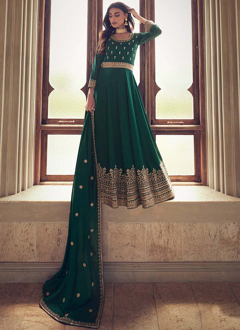 Dark Green Anarkali Suit In USA Canada