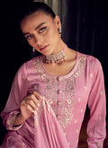 Pink Silk Pant Style Suit In USA UK